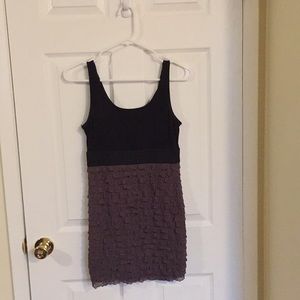 Black and brown mini ruffle dress